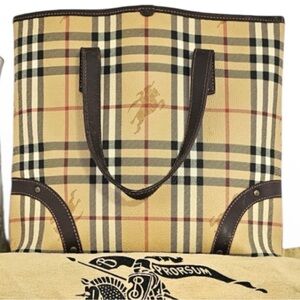 BURBERRY Harmarket Check Hand Bag GUC